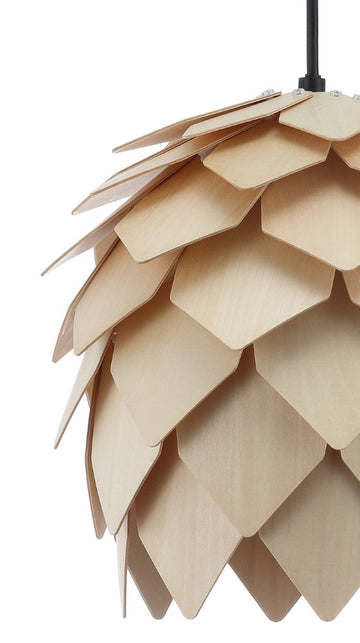 Simon 11.75" Pinecone Wood LED Pendant - JONATHAN Y